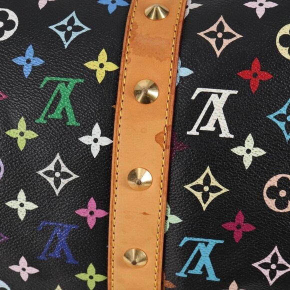LOUIS VUITTON Monogram Multicolor Keepall 45 Bag Black - Picture 9 of 15
